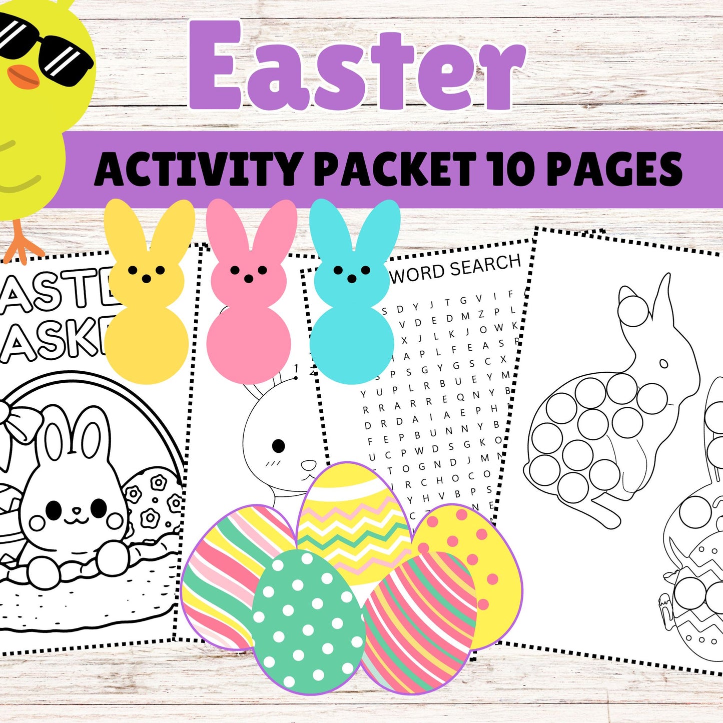 Easter Activity Packet for Kids - Printable Easter Coloring Activity Pages
