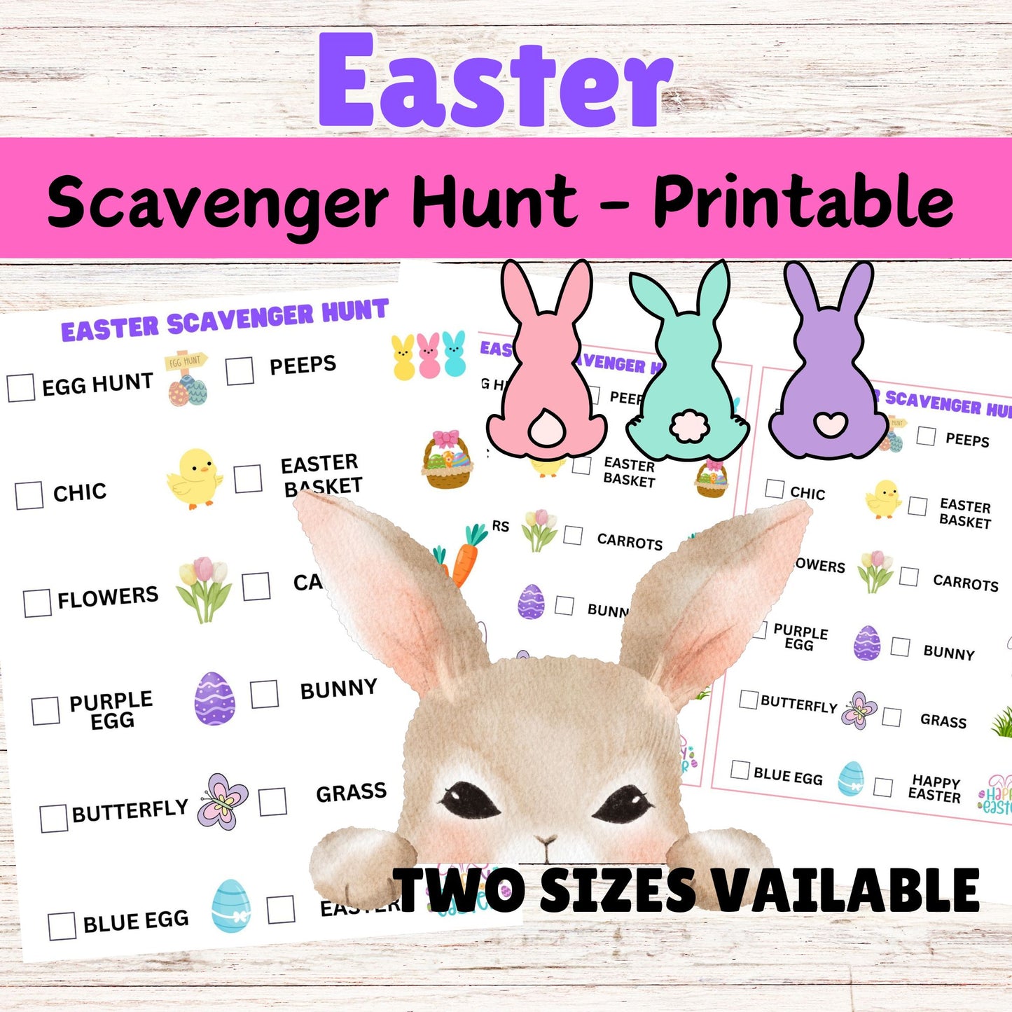 Easter Scavenger Hunt - Easter Printable Activity Games for Kids - Instant Download