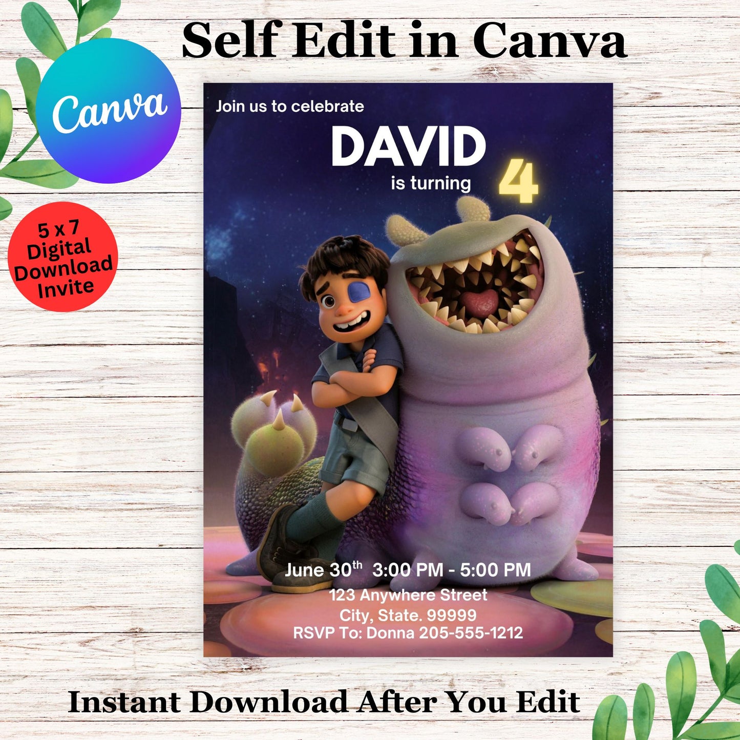 Elio Birthday Invitation Template - Editable Elio Birthday Invite in Canva