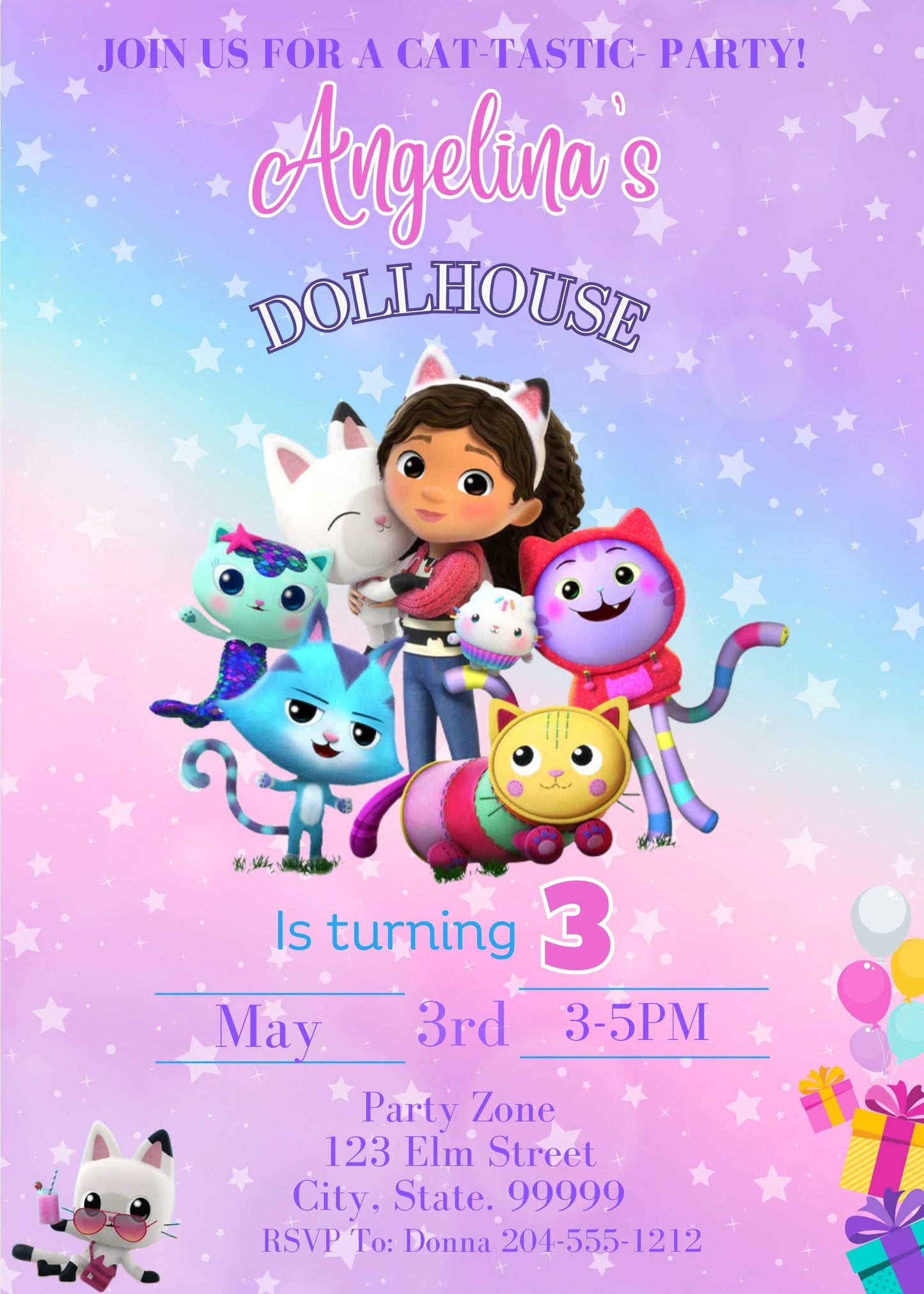 cute gabby dollhouse birthday party