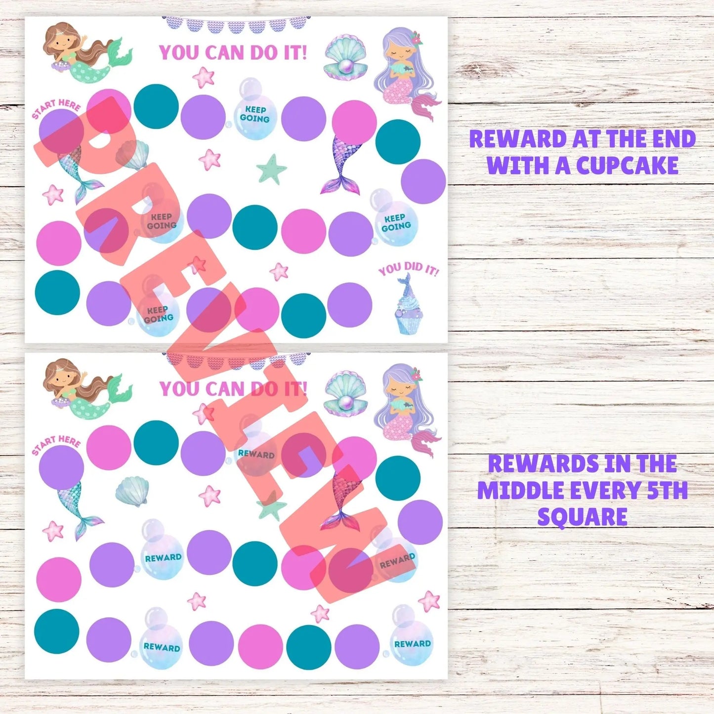 underwater behavior chart, sticker chart printable, positive reinforcement, routine tracker, mermaid digital download, non-editable reward chart, classroom management.
