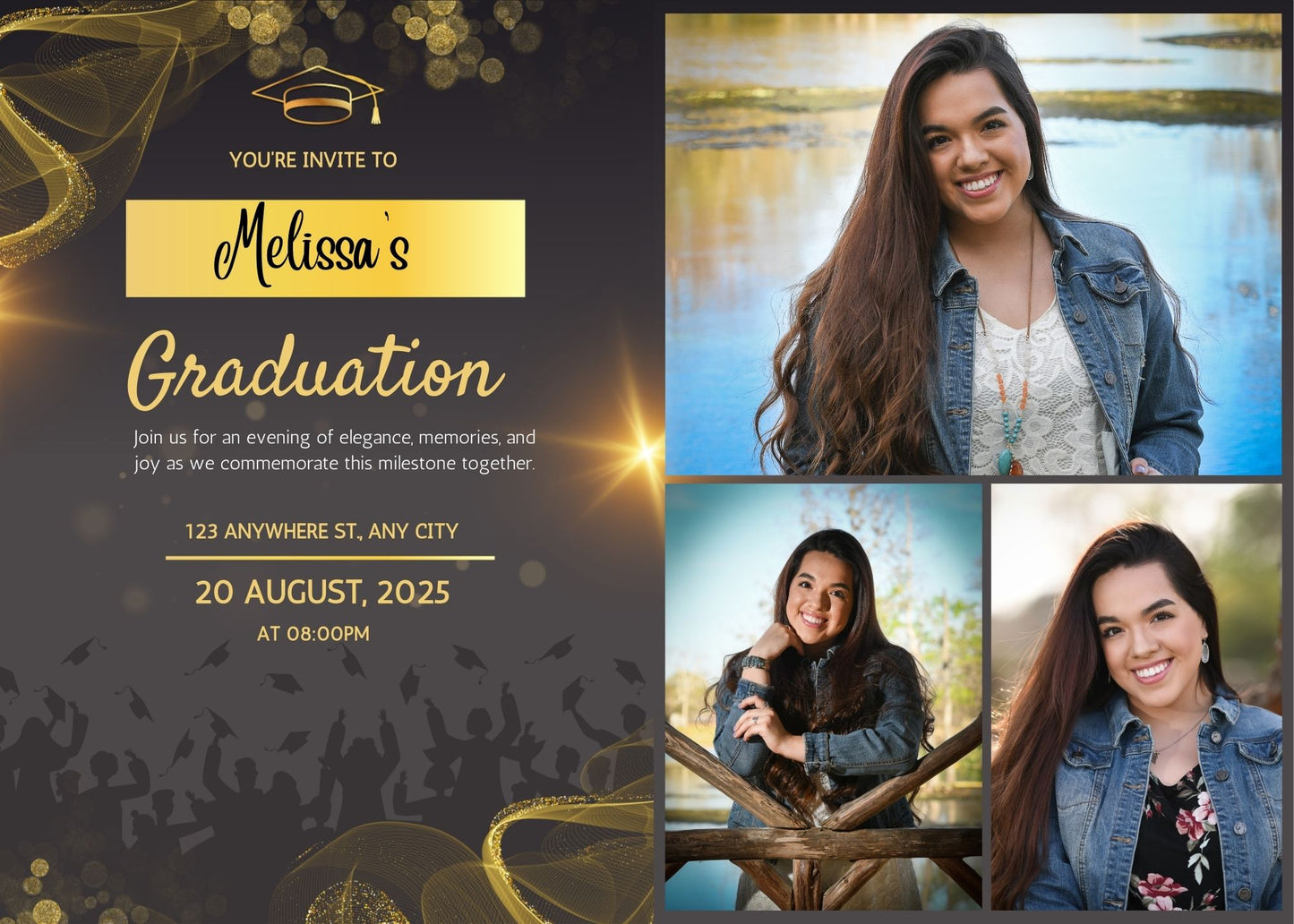 graduation invitation template editable