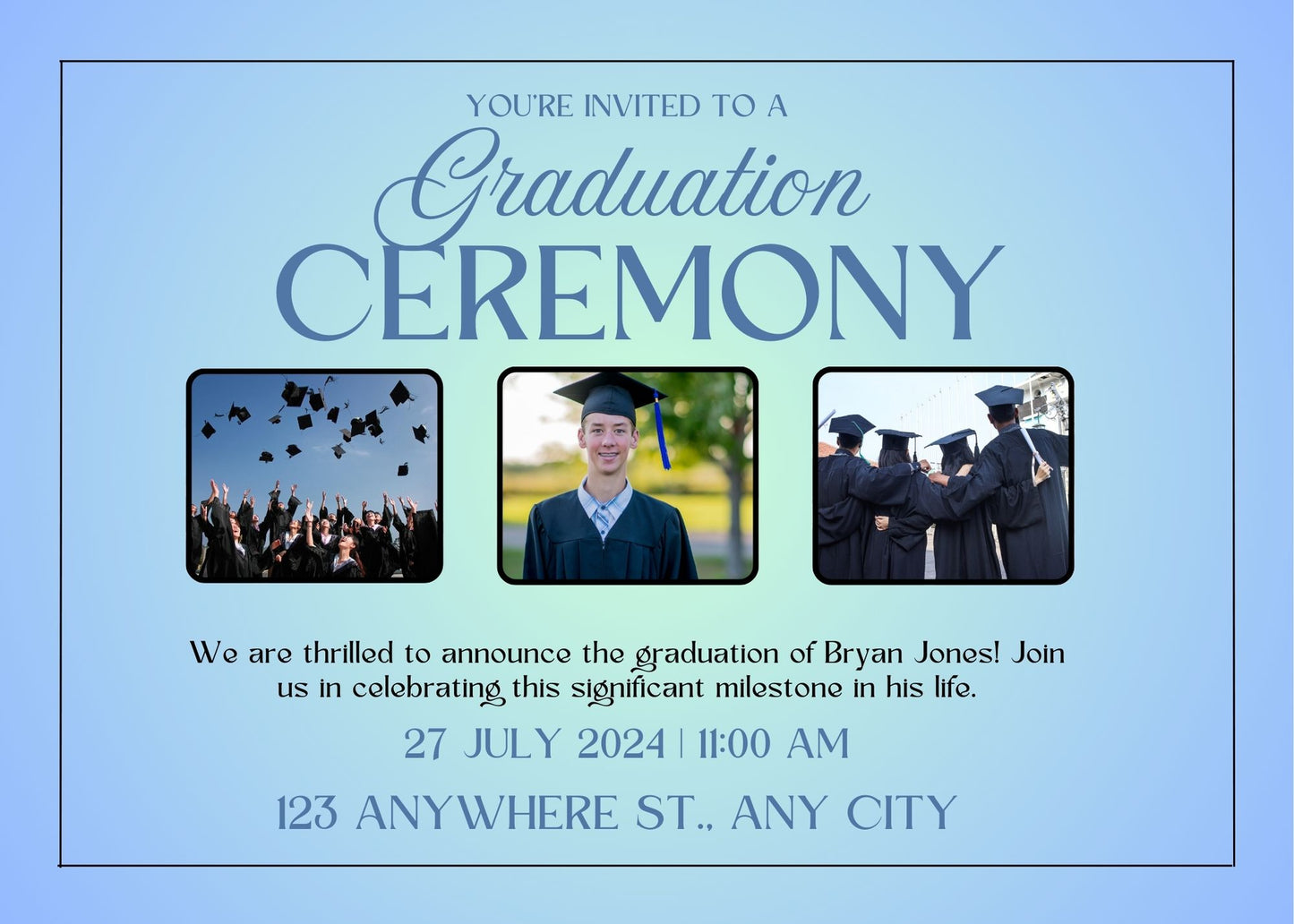 graduation photo invitation men