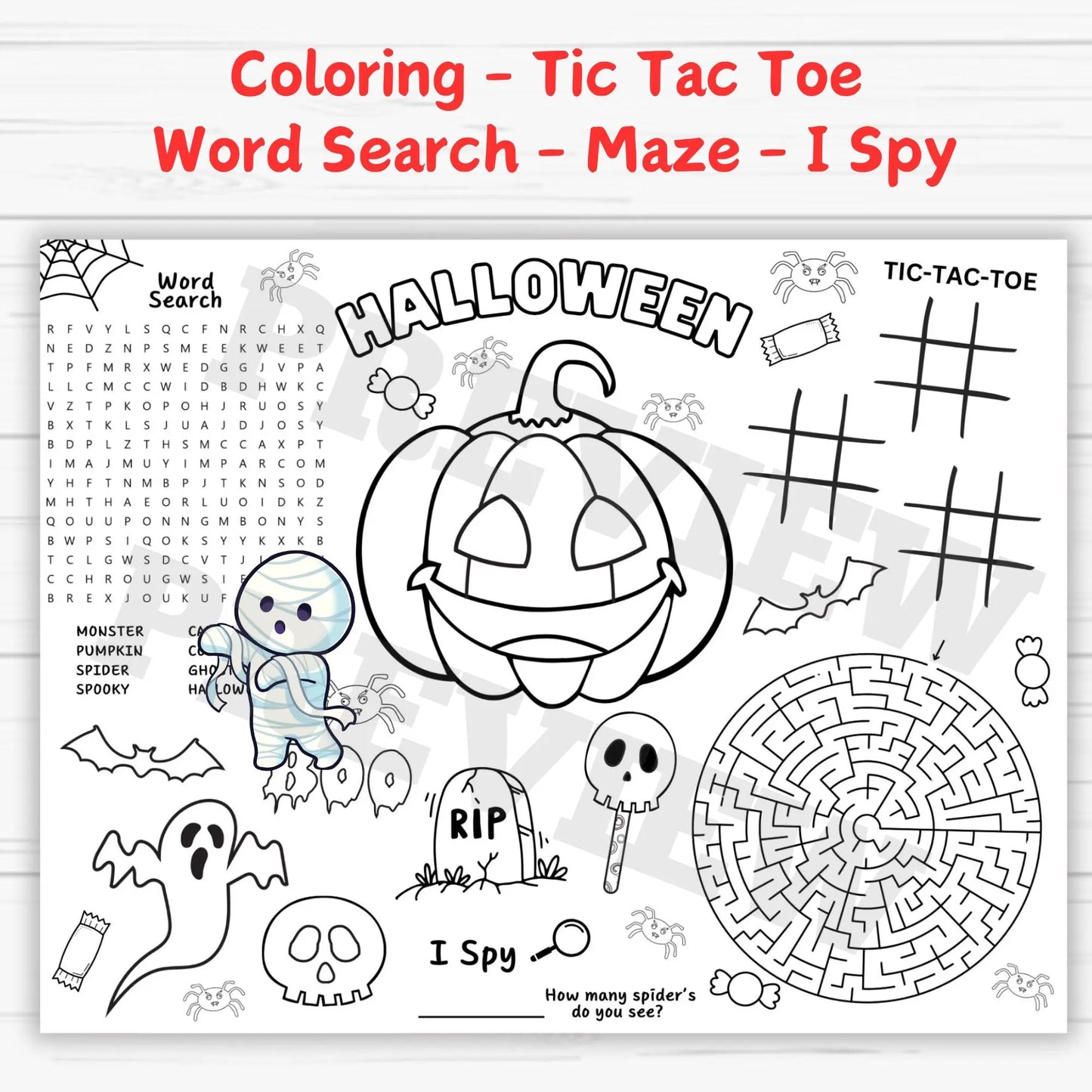 Halloween activities, kids crafts, printable games, and preschool worksheets.