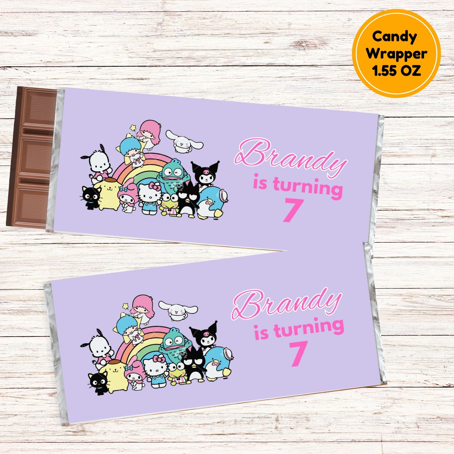 hello kitty and friends candy bar wrapper template