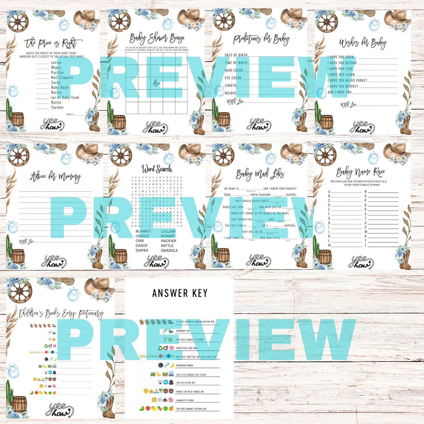 ranch baby shower printable games"
"southwestern cowboy baby shower games"
"rustic western baby shower games"