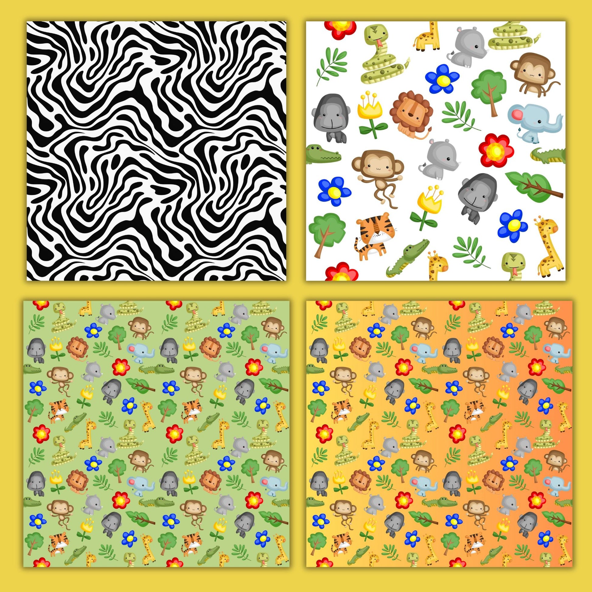 jungle seamless pattern printable, safari craft paper