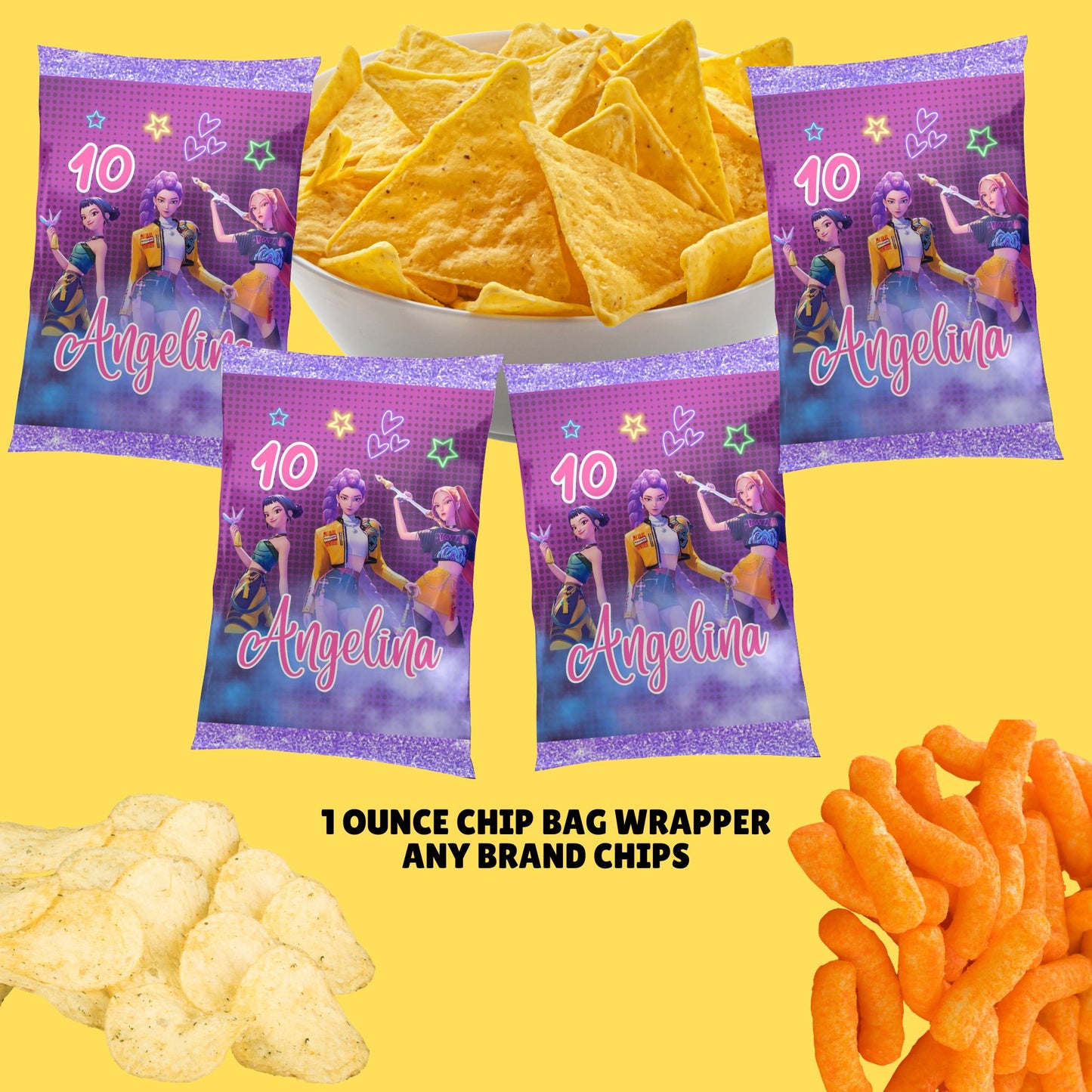 kpop birthday chip bags