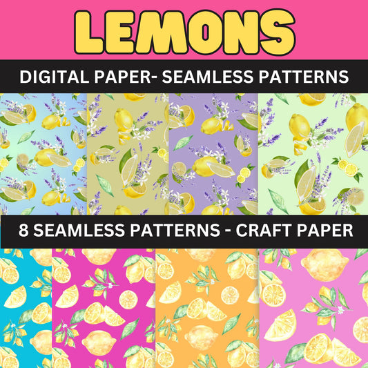 Lemon Wallpaper Background - Lemon Patterns- Printable  