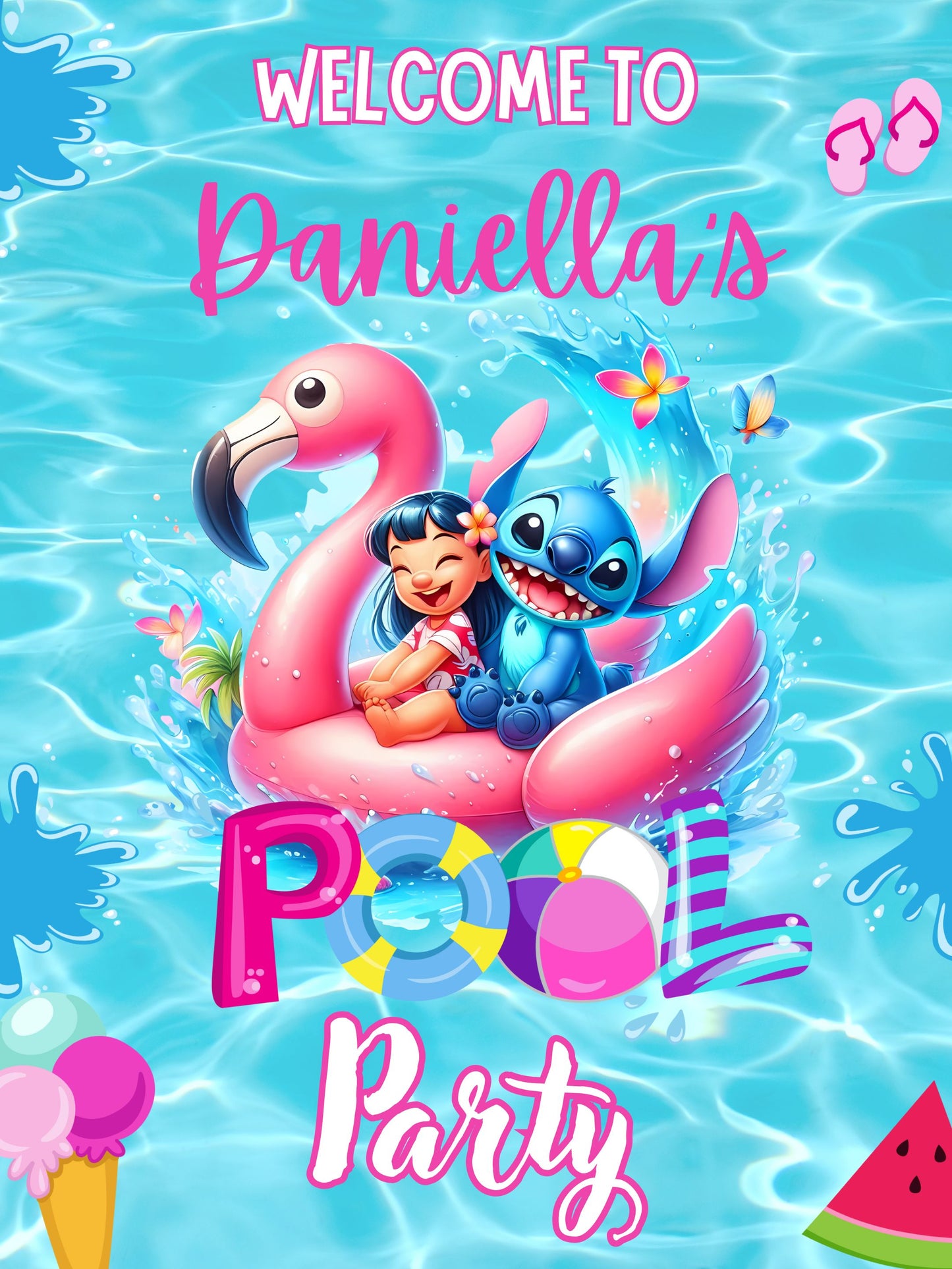 kids lilo and stitch pool birthday party