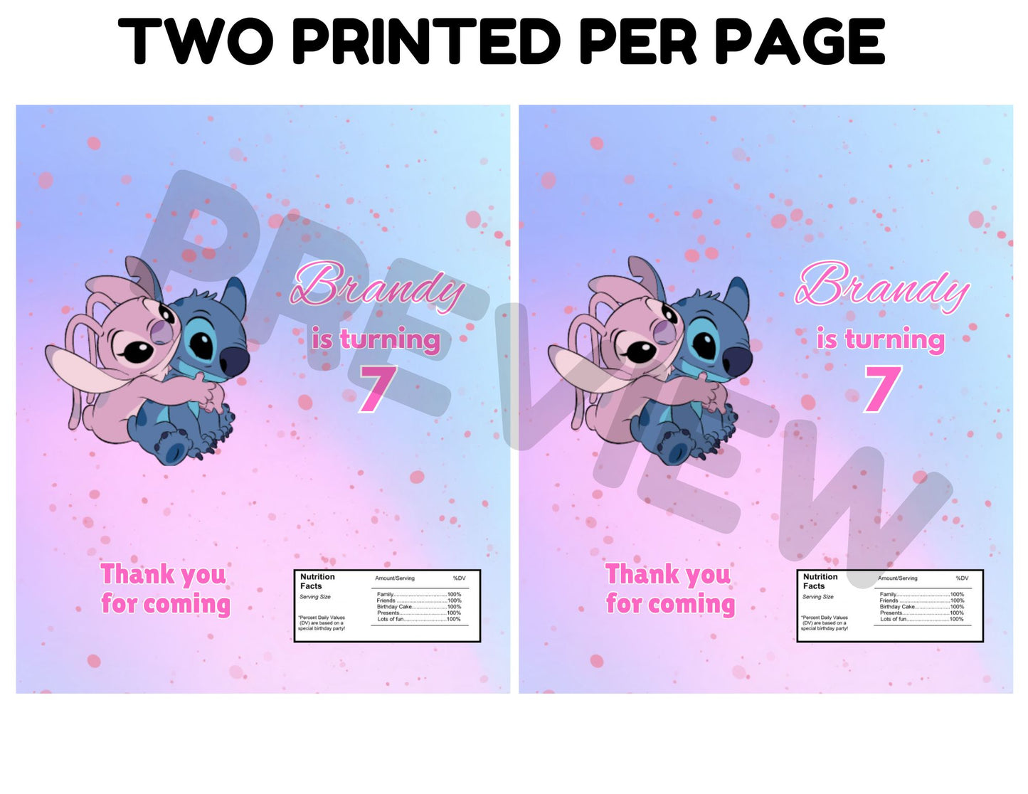 cute lilo and angel candy wrappers