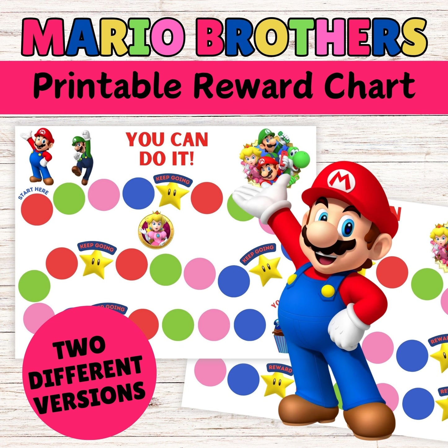 Mario Brothers Reward Chart - Printable Mario Brothers Kids Reward Chart