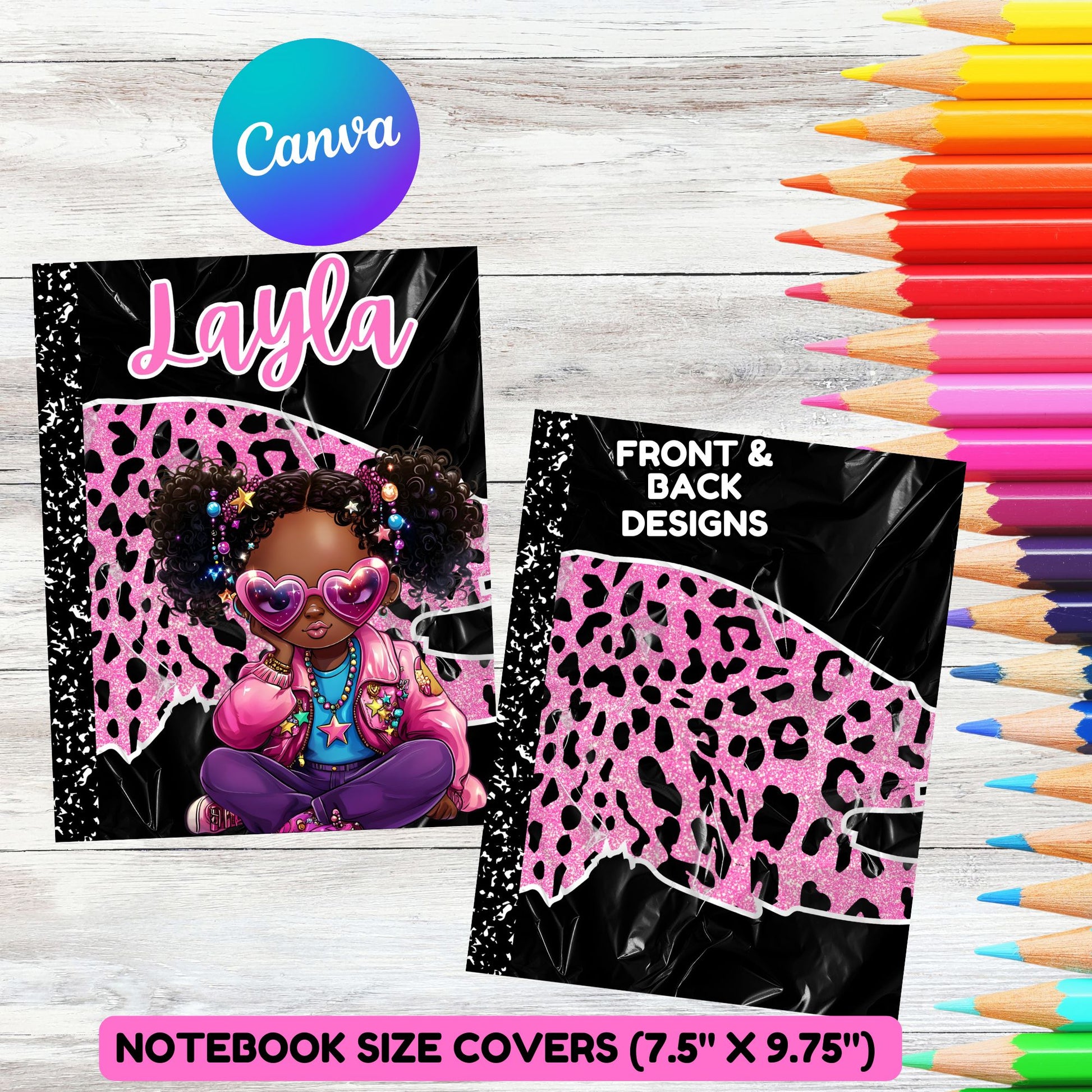 black girl composition notebook covers