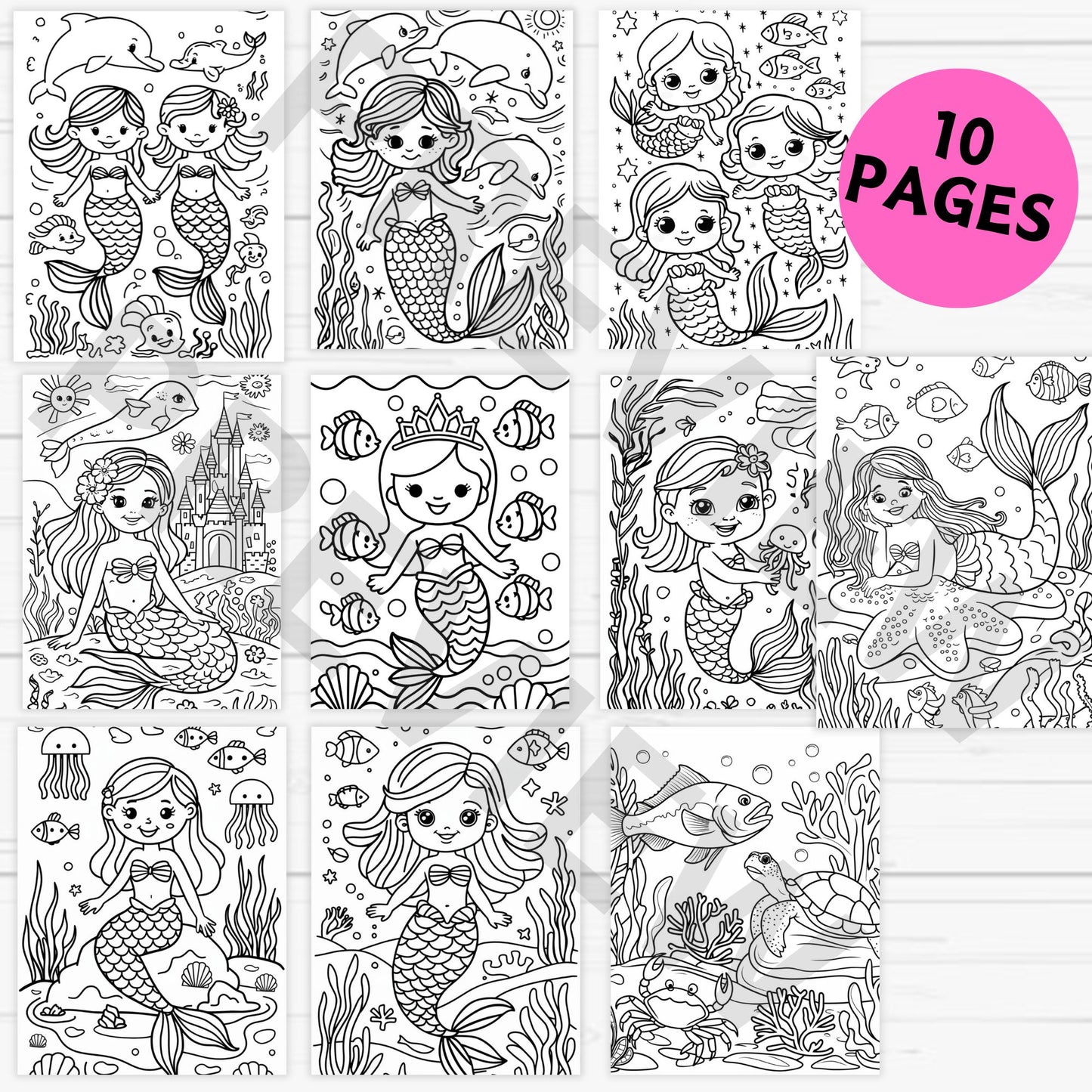 mermaid coloring sheets to print