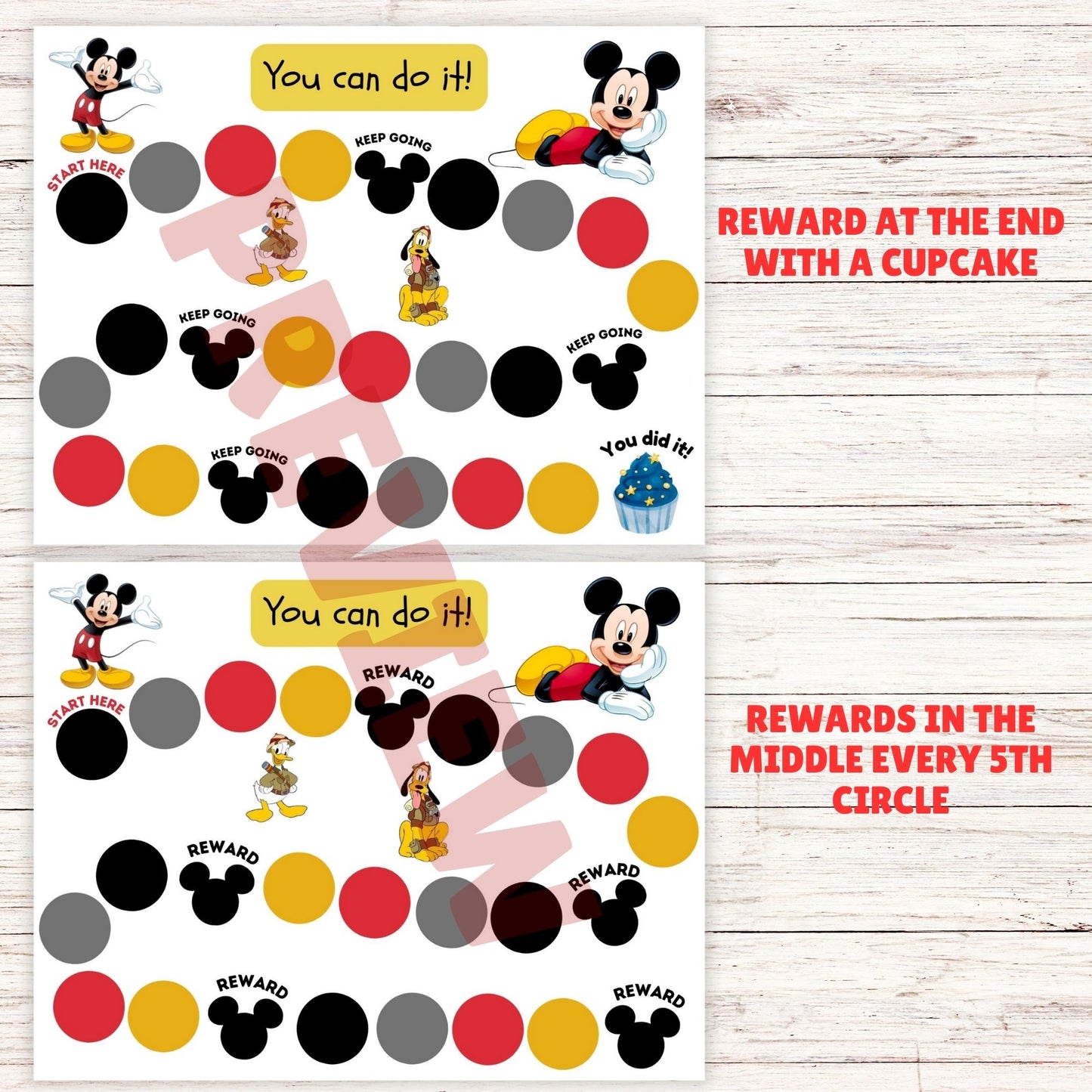 mickey mouse potty training chart