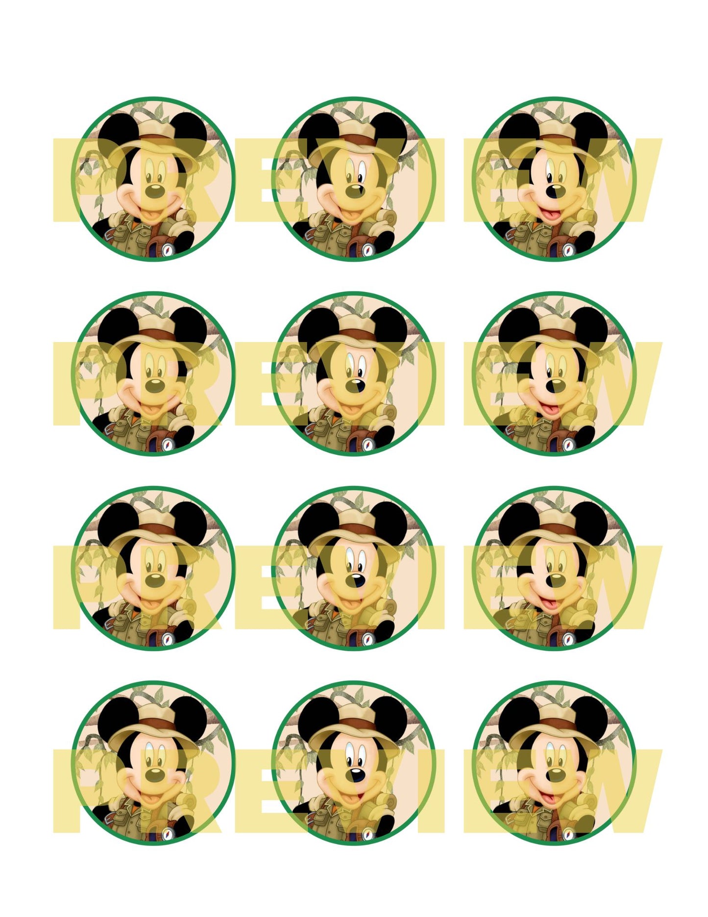 mickey mouse safari cupcake toppers