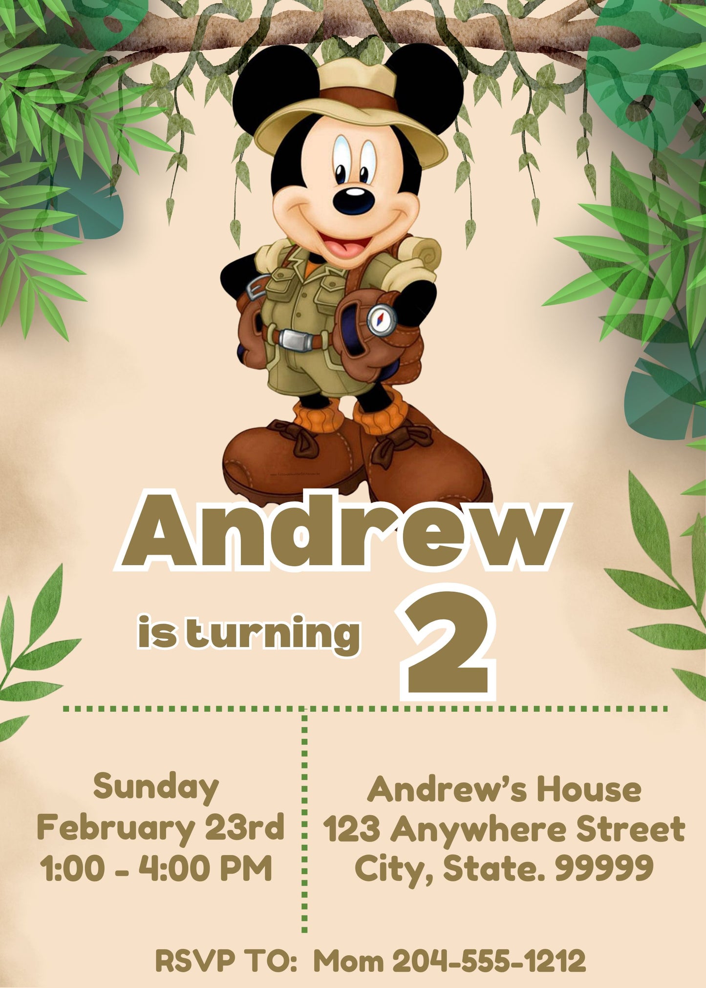 mickey mouse birthday invitation template
