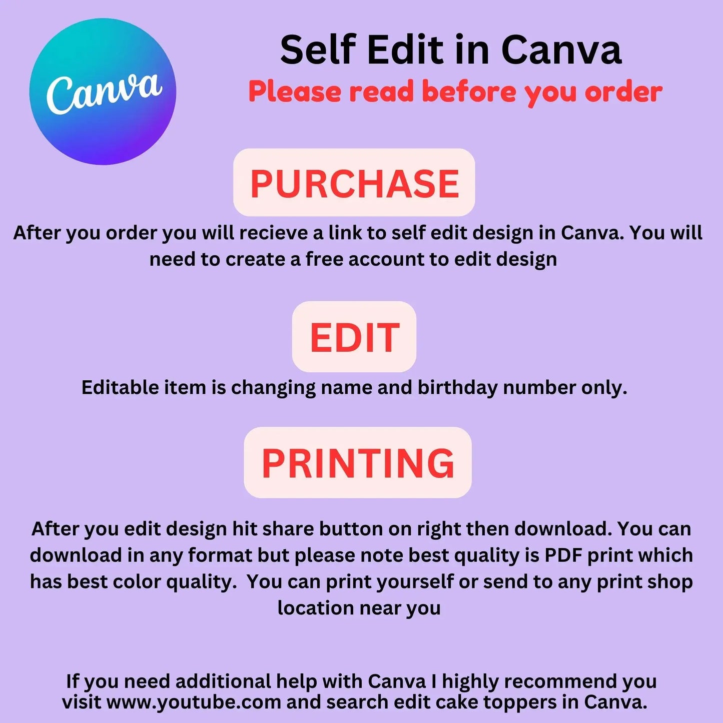 Editable Unicorn Birthday Cake Topper Template | Instant Download | Printable DIY Magical Rainbow Party Decoration | Canva Birthday Cake Toppers