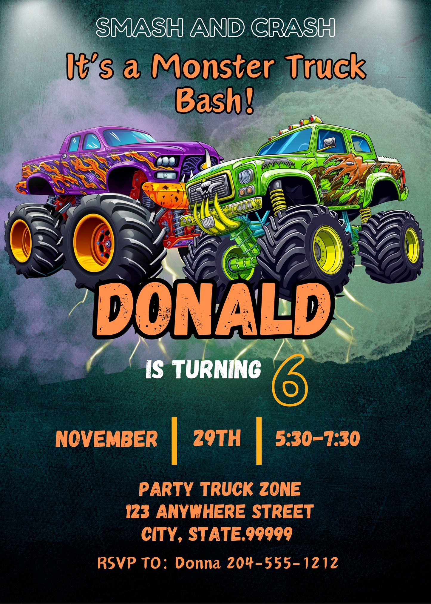 boys monster truck parties
