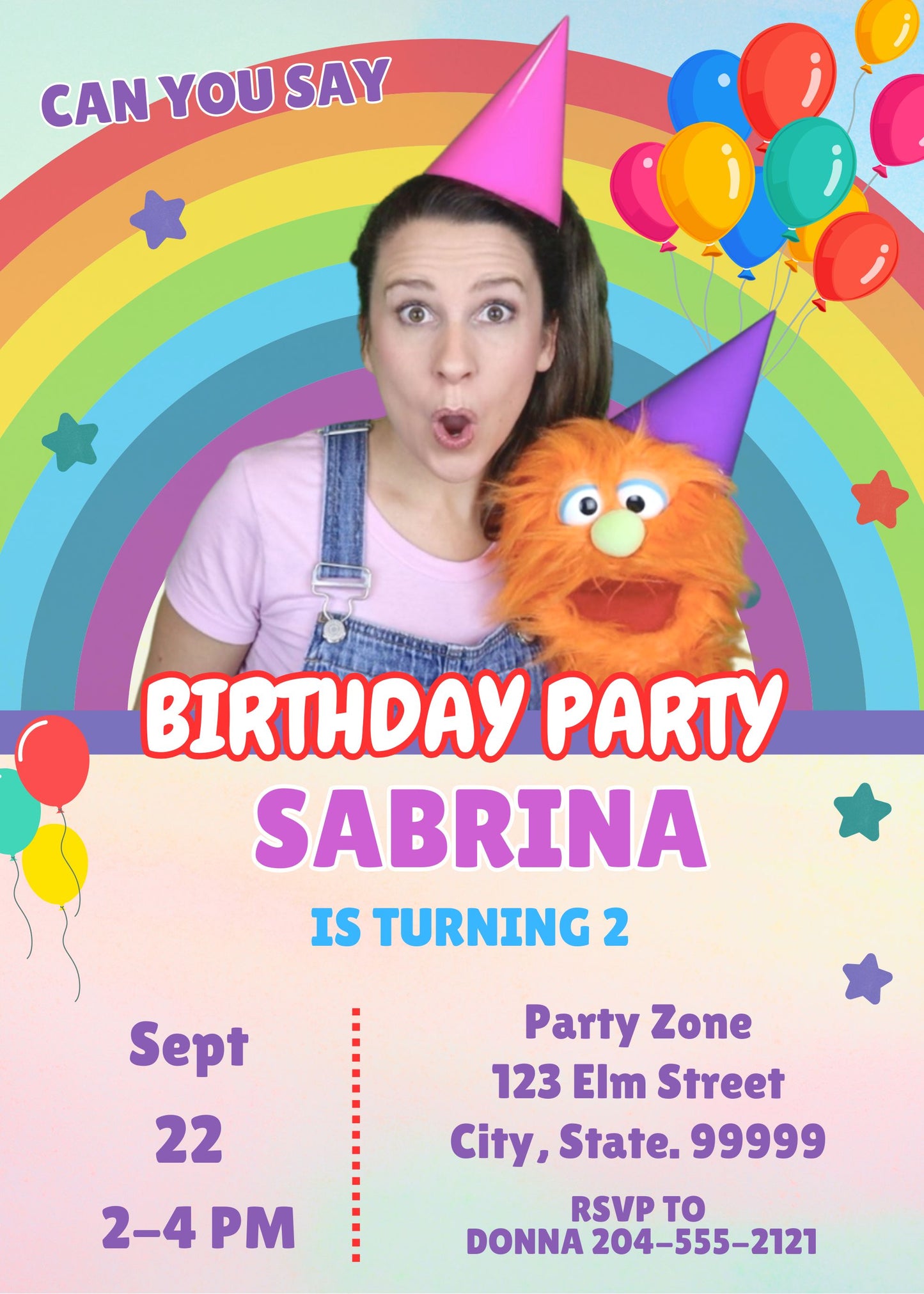 cute rainbow ms rachel birthday party