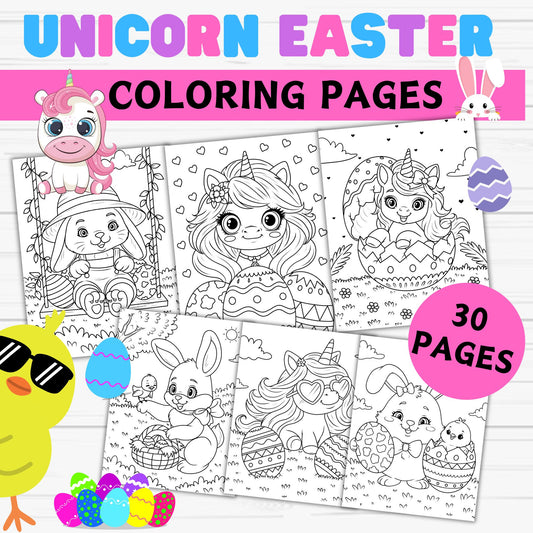 Unicorn Easter Coloring Pages - Printable Download