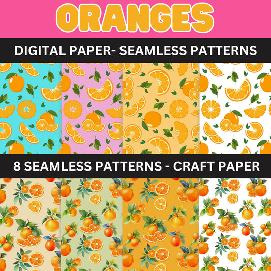 Citrus Fruit Wallpaper - Oranges Pattern - Seamless- Printable