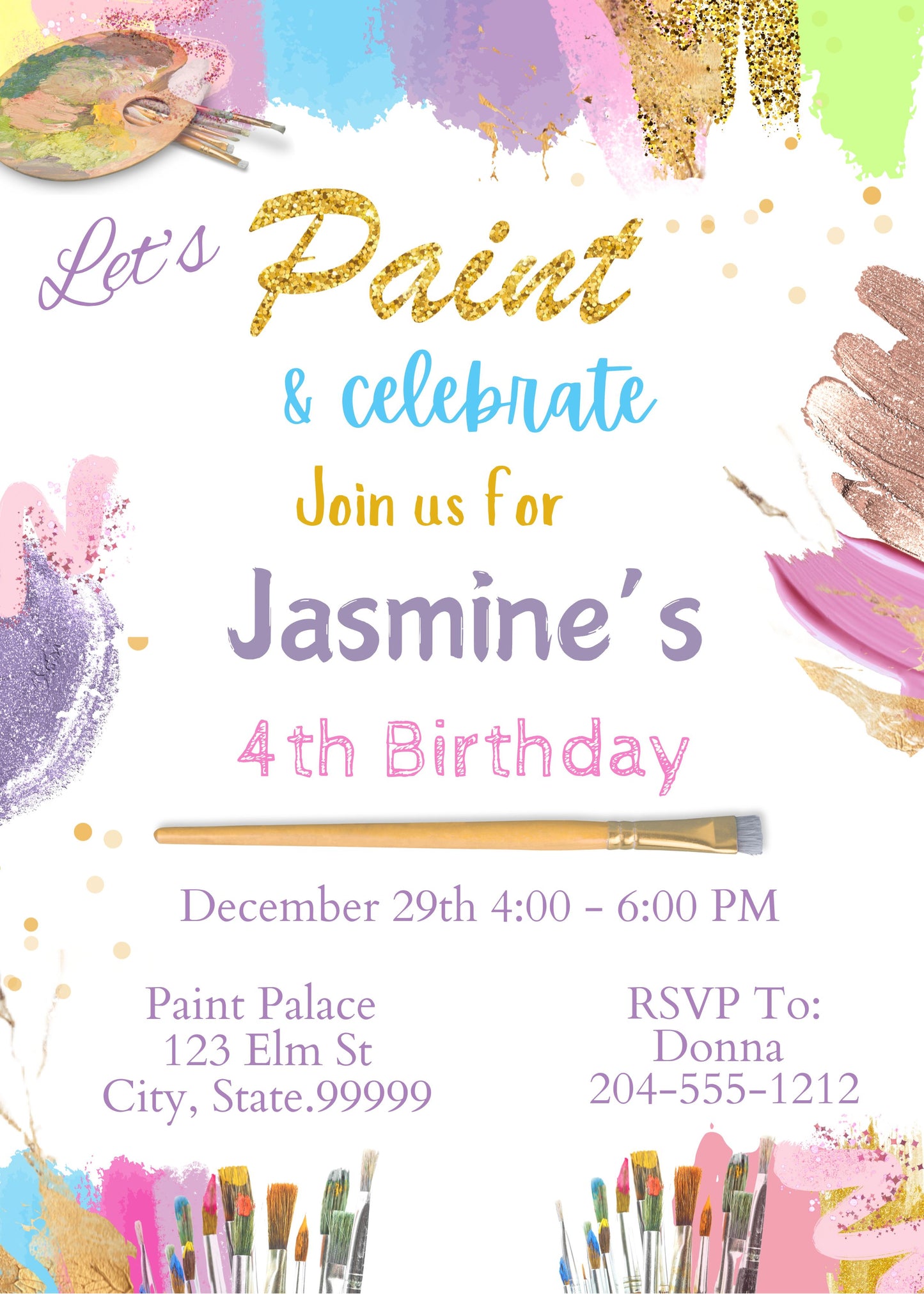 girls paint birthday party ideas