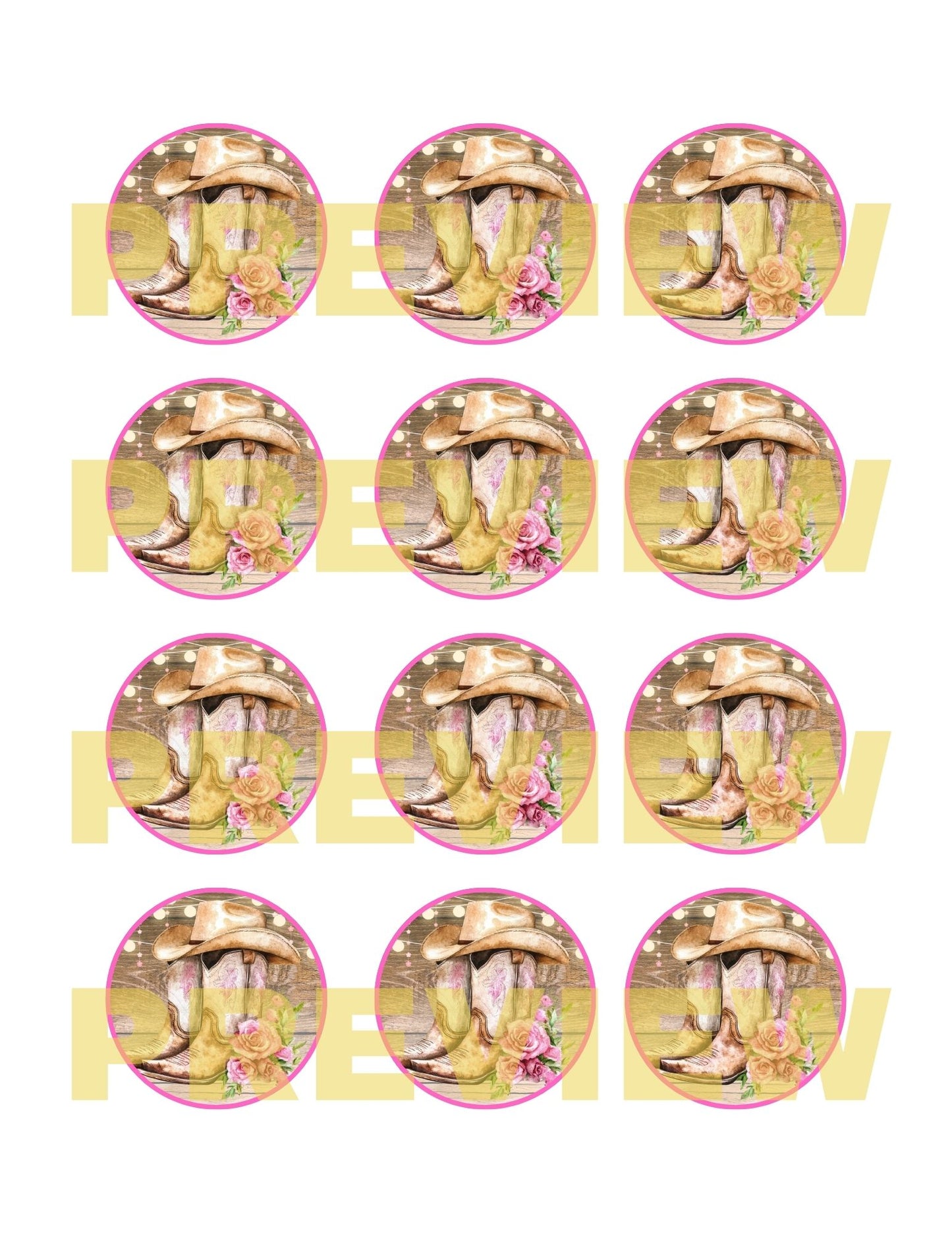 cowgirl cupcake topper ideas