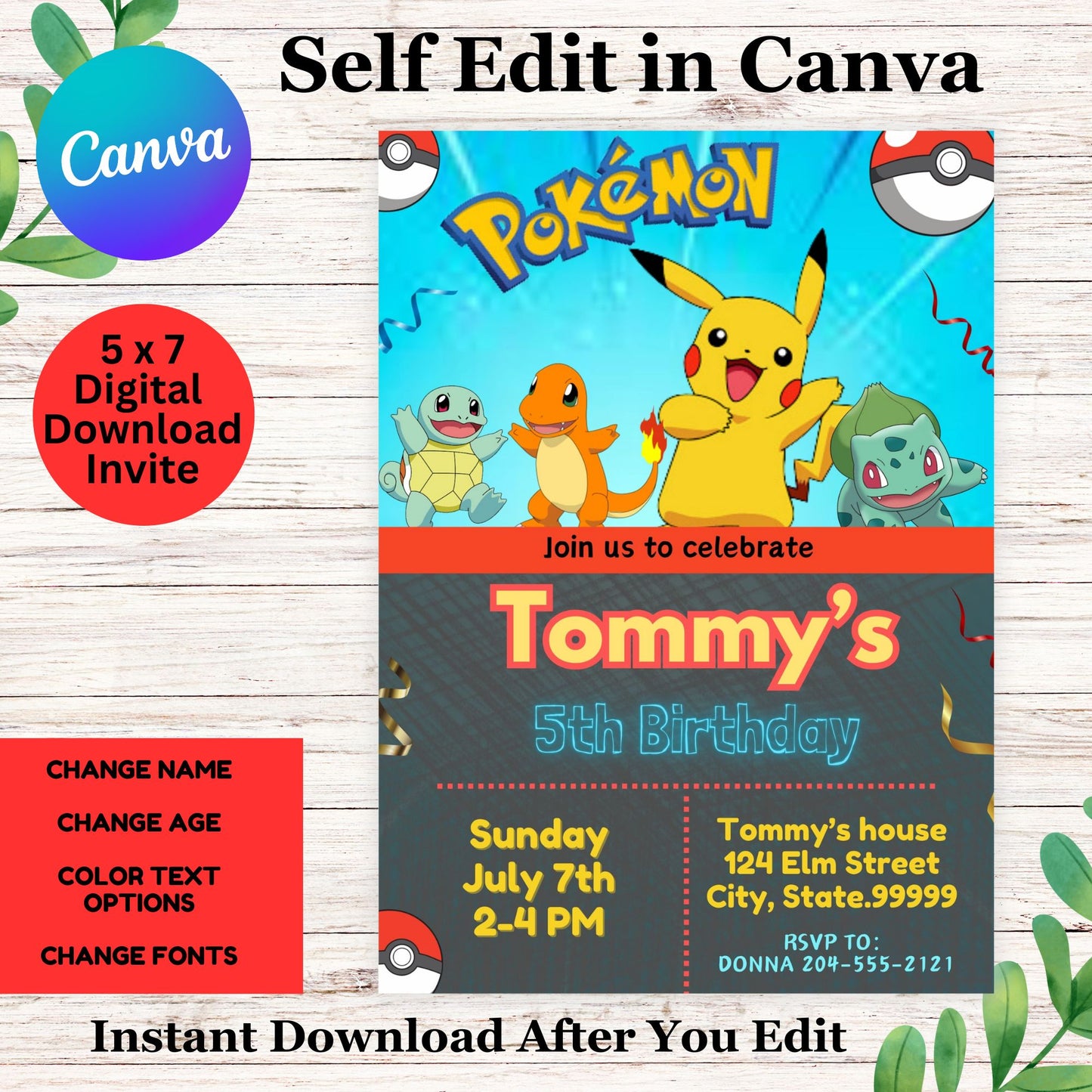 Pokemon Birthday Invitation Template for Boy - Pokemon Birthday Invitation Printable