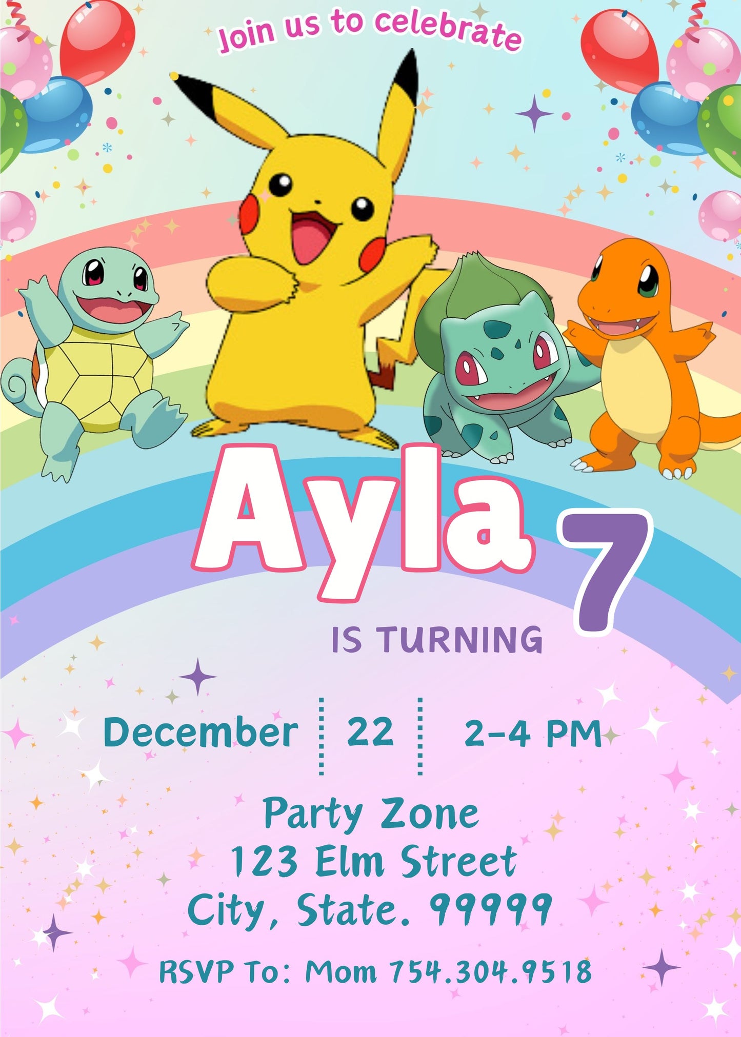 pokemon birthday invitations online free