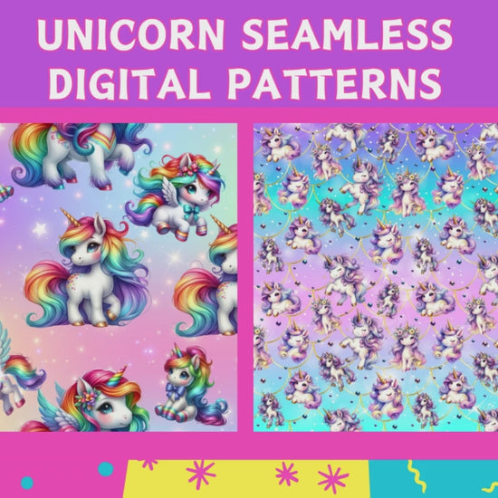unicorn craft paper, unicorn seamless paper, unicorn pattern
