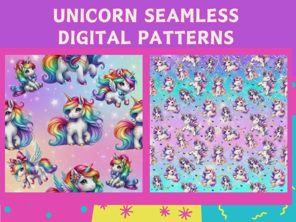 unicorn craft paper, unicorn seamless paper, unicorn pattern
