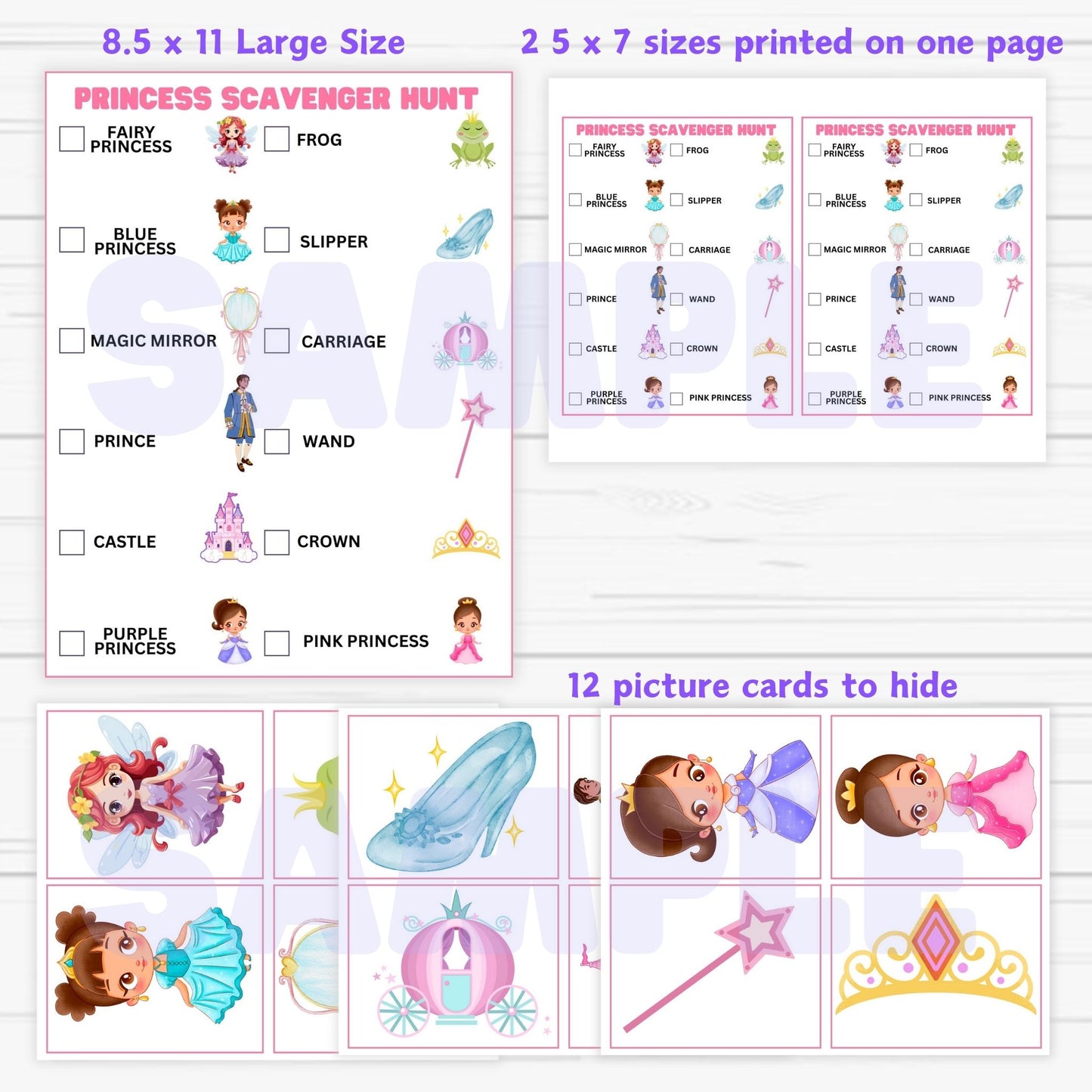 Princess Party, fairy tale game, girl birthday, treasure hunt