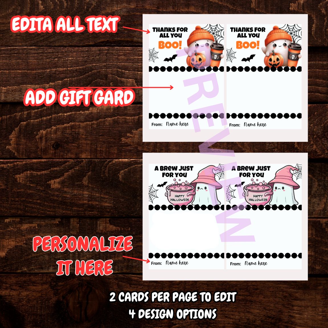 halloween gift card template