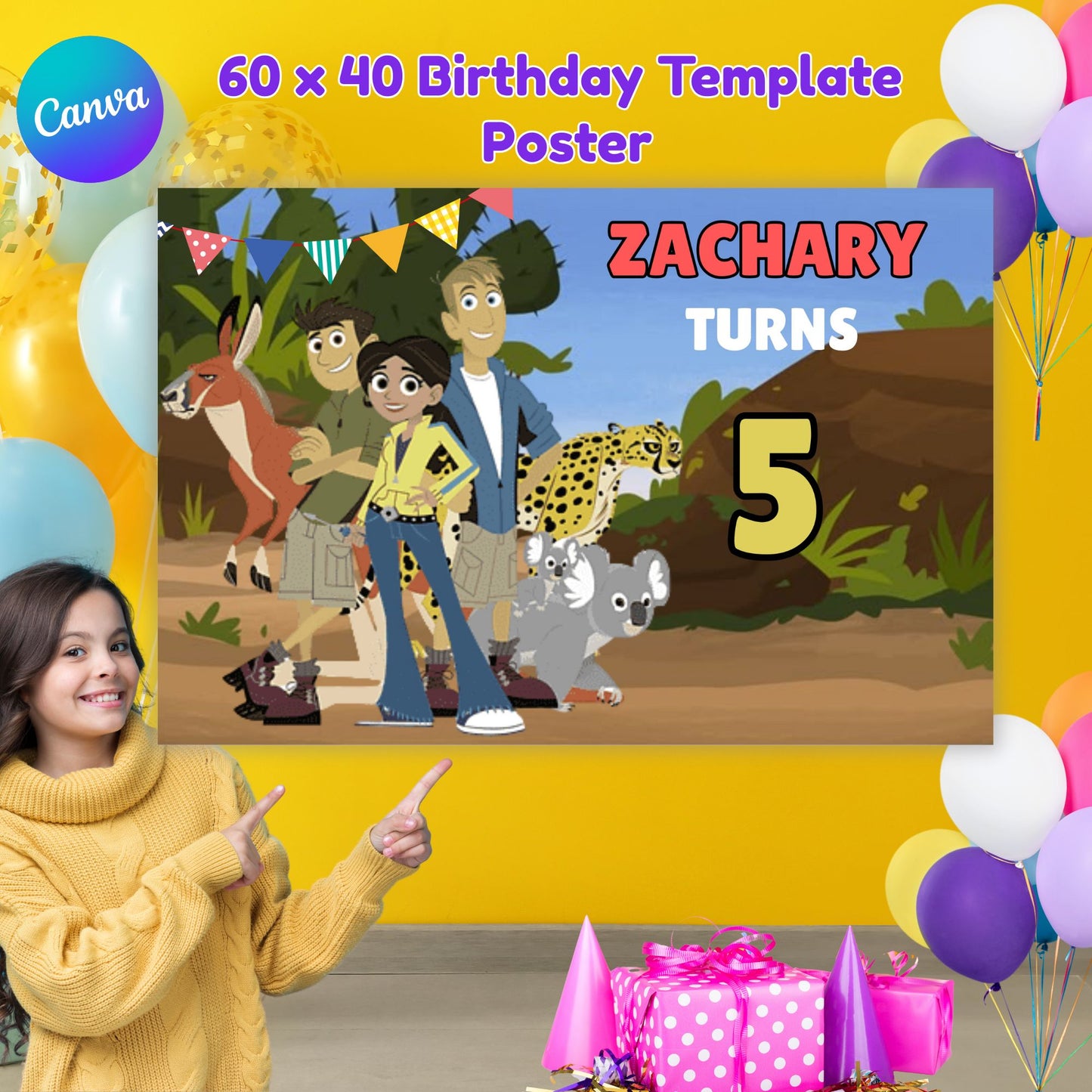 wild kratts birthday party banner
