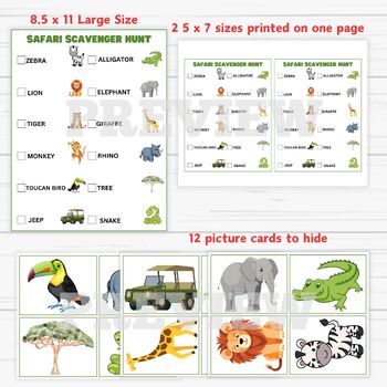 jungle safari games for kids, safari printable