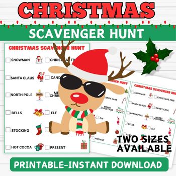 Christmas Scavenger Hunt - Christmas Printable Games