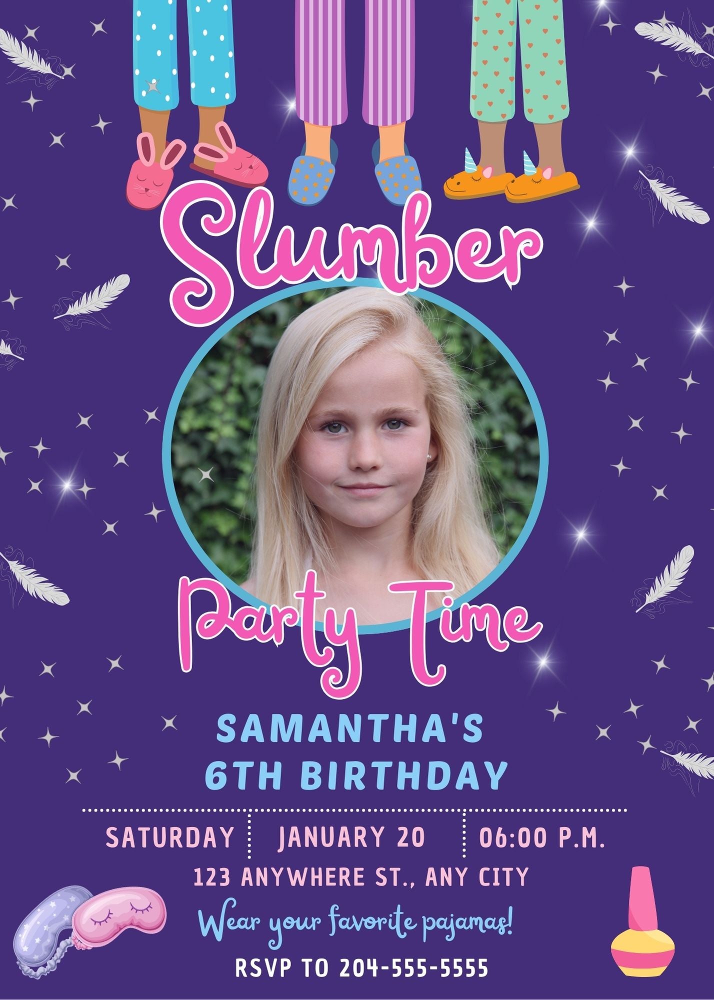 slumber party invitations