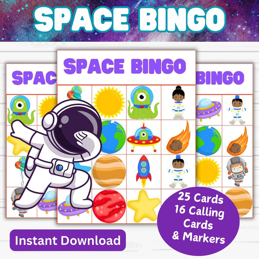 Space Astronaut Bingo Game- Space Activity Game Printable