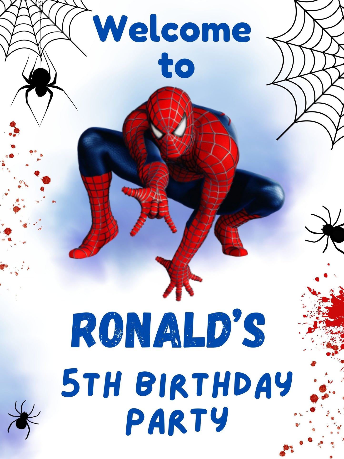 SPIDERMAN WELCOME SIGN, Spiderman Birthday Party