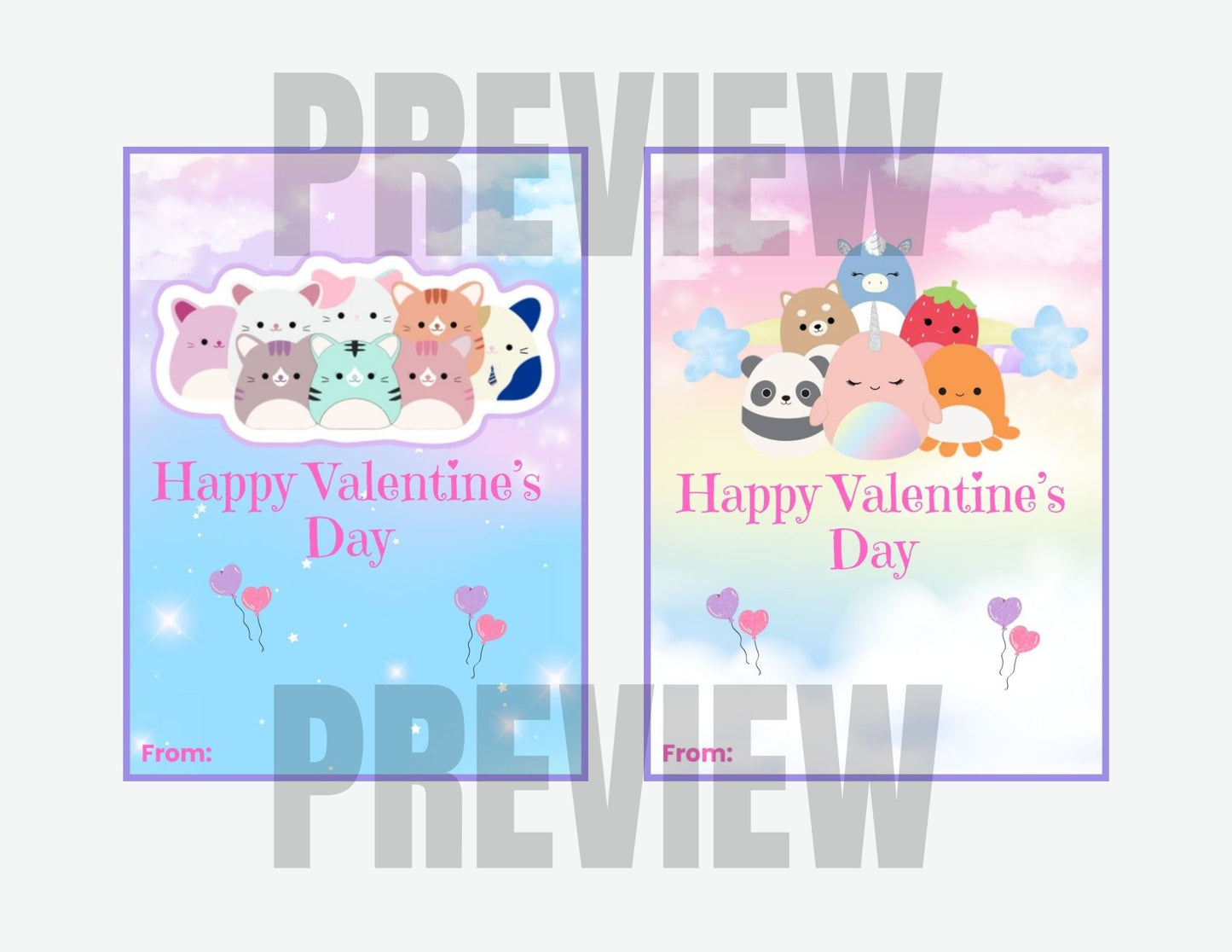 squishmallow valentine card online