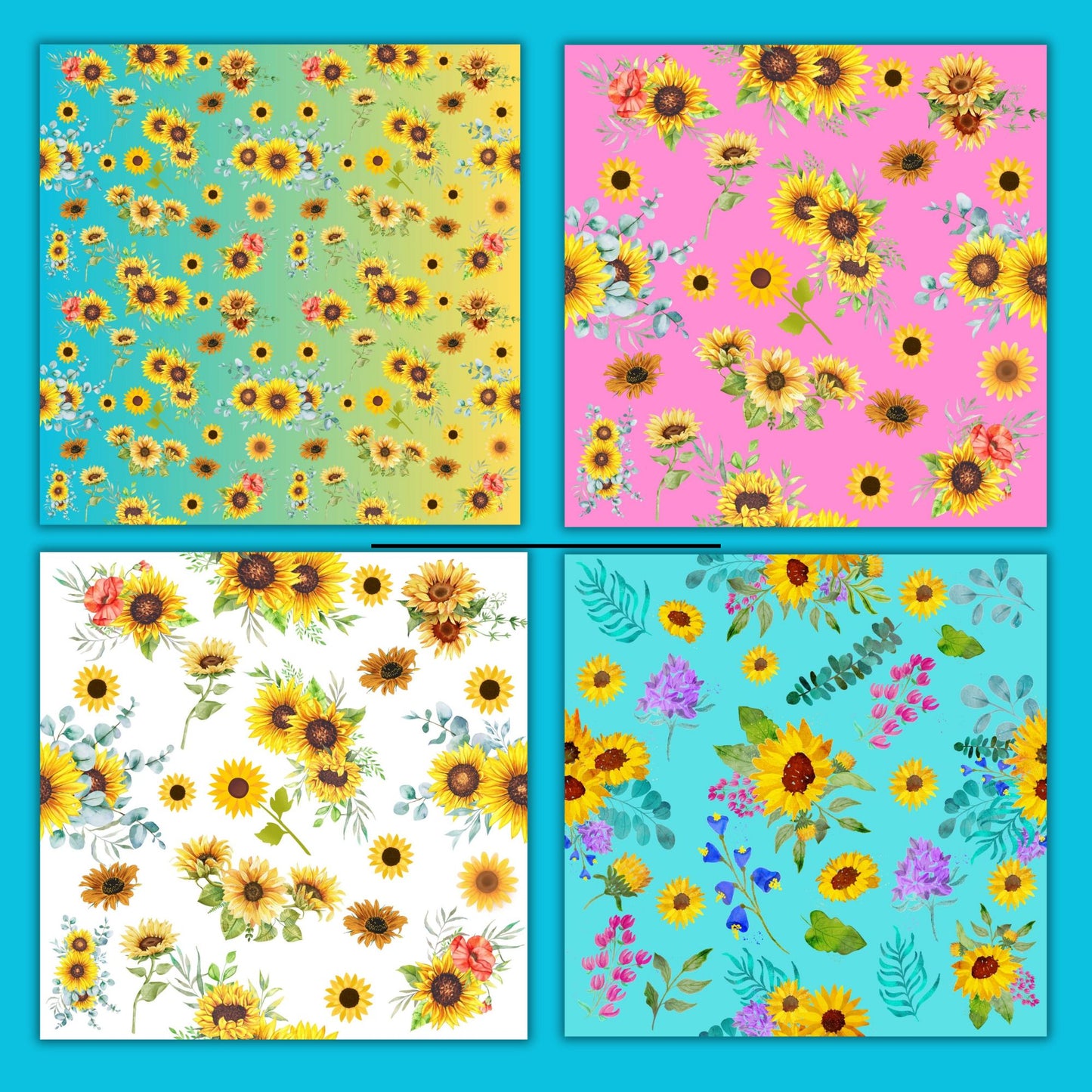 sunflower scrapbook paper, sunflower scrapbook printable
