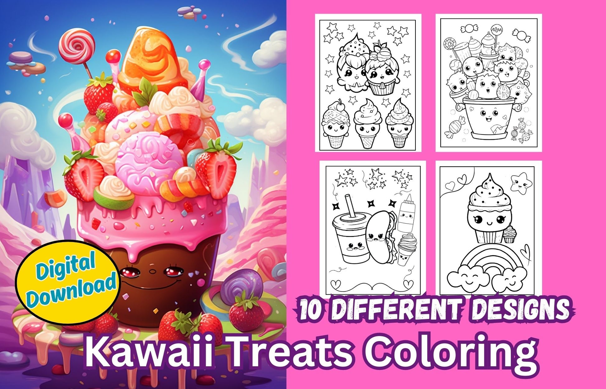 Kawaii Treats Coloring Pages