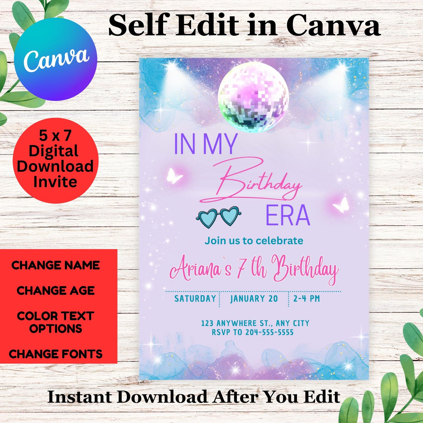 Taylor Swift Personalized Birthday Invitation Template - Taylor Swift Birthday Party