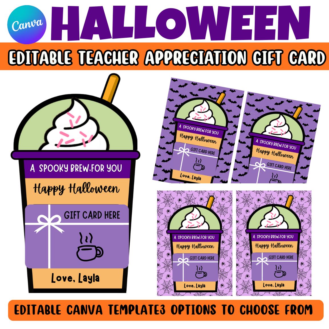 A Spooky Brew for You - Halloween Teacher Appreciation Gift Tag Template