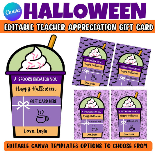 A Spooky Brew for You - Halloween Teacher Appreciation Gift Tag Template