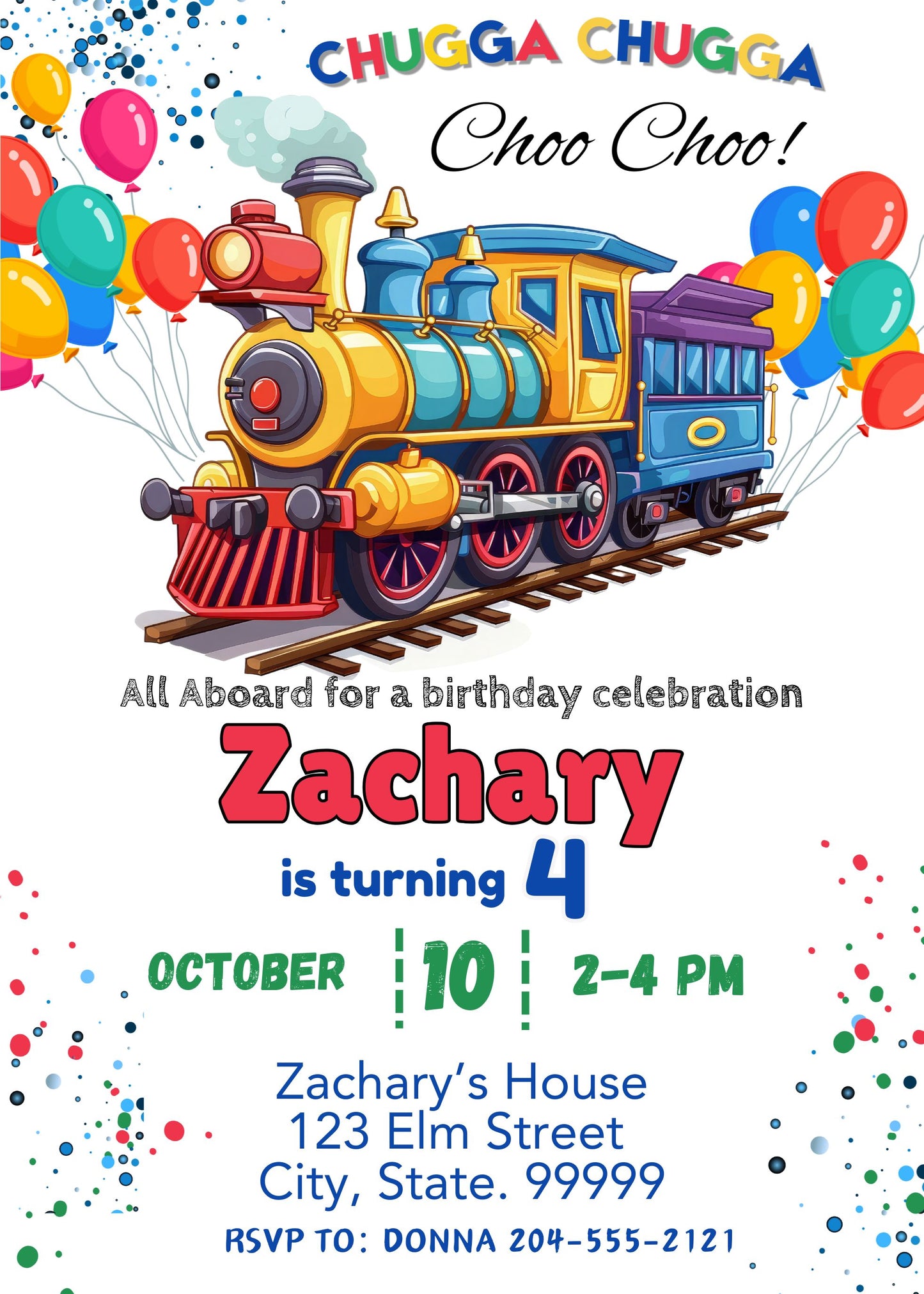 kids birthday train party