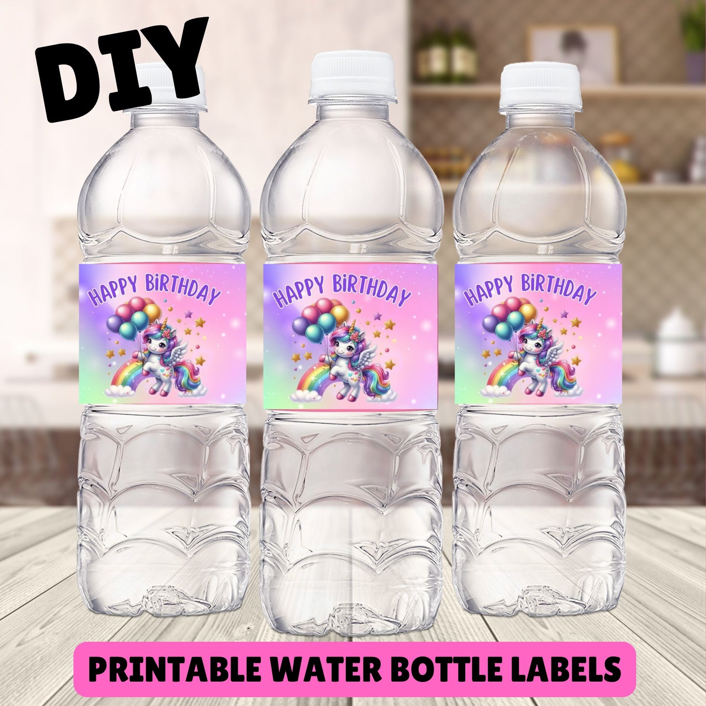 unicorn water bottle labels printable