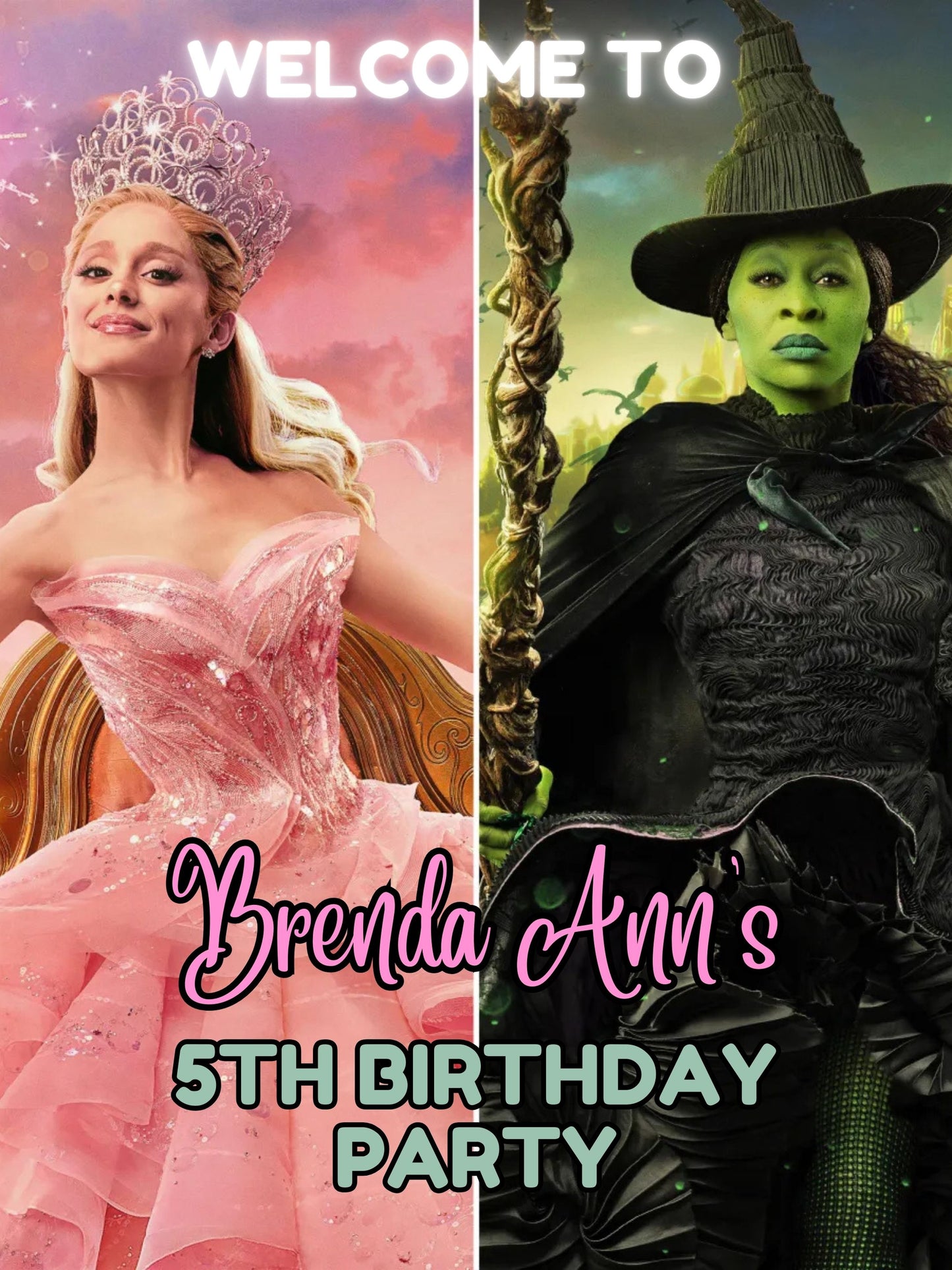 cute wicked welcome party sign poster