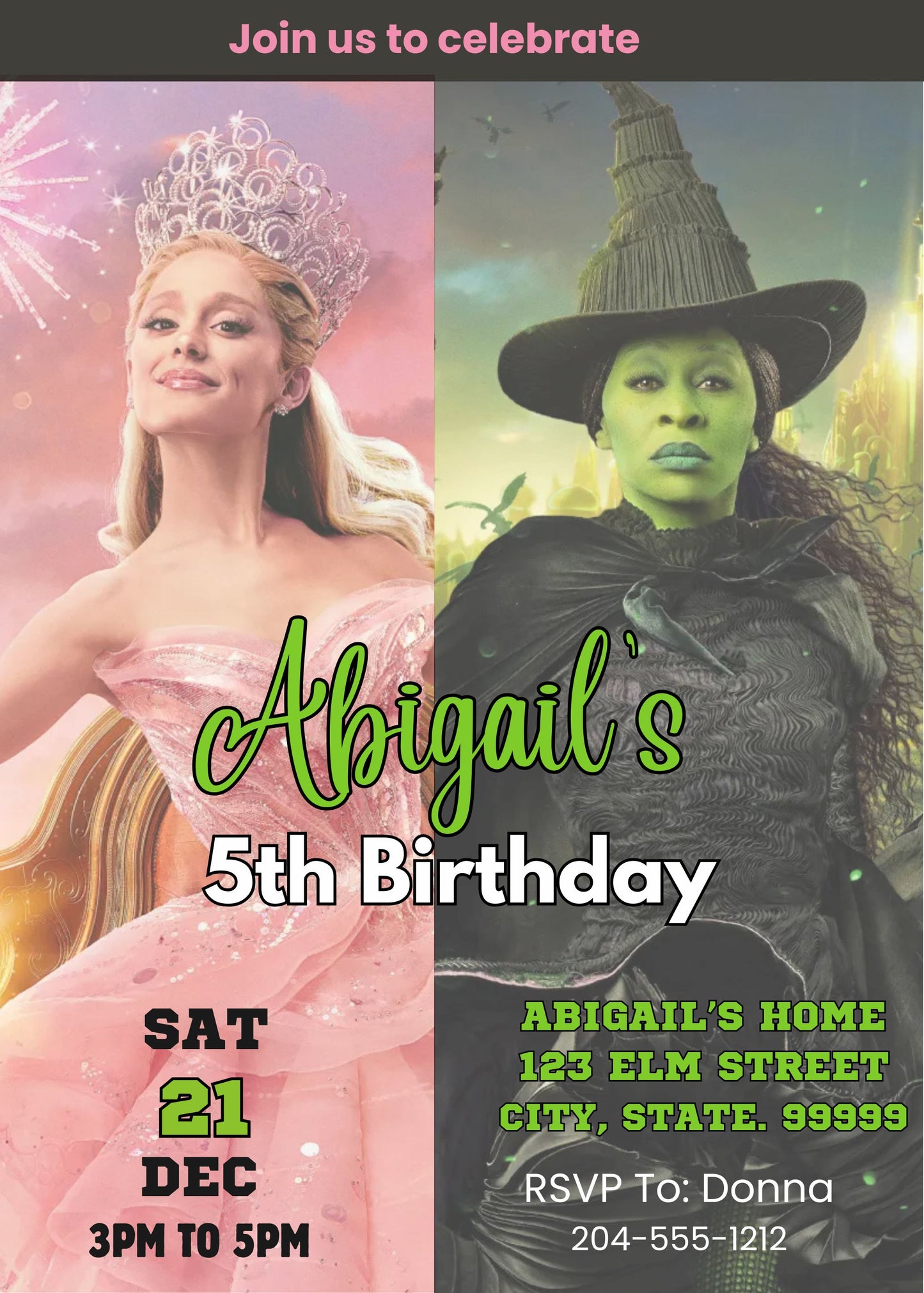 cute wicked birthday invitation printable